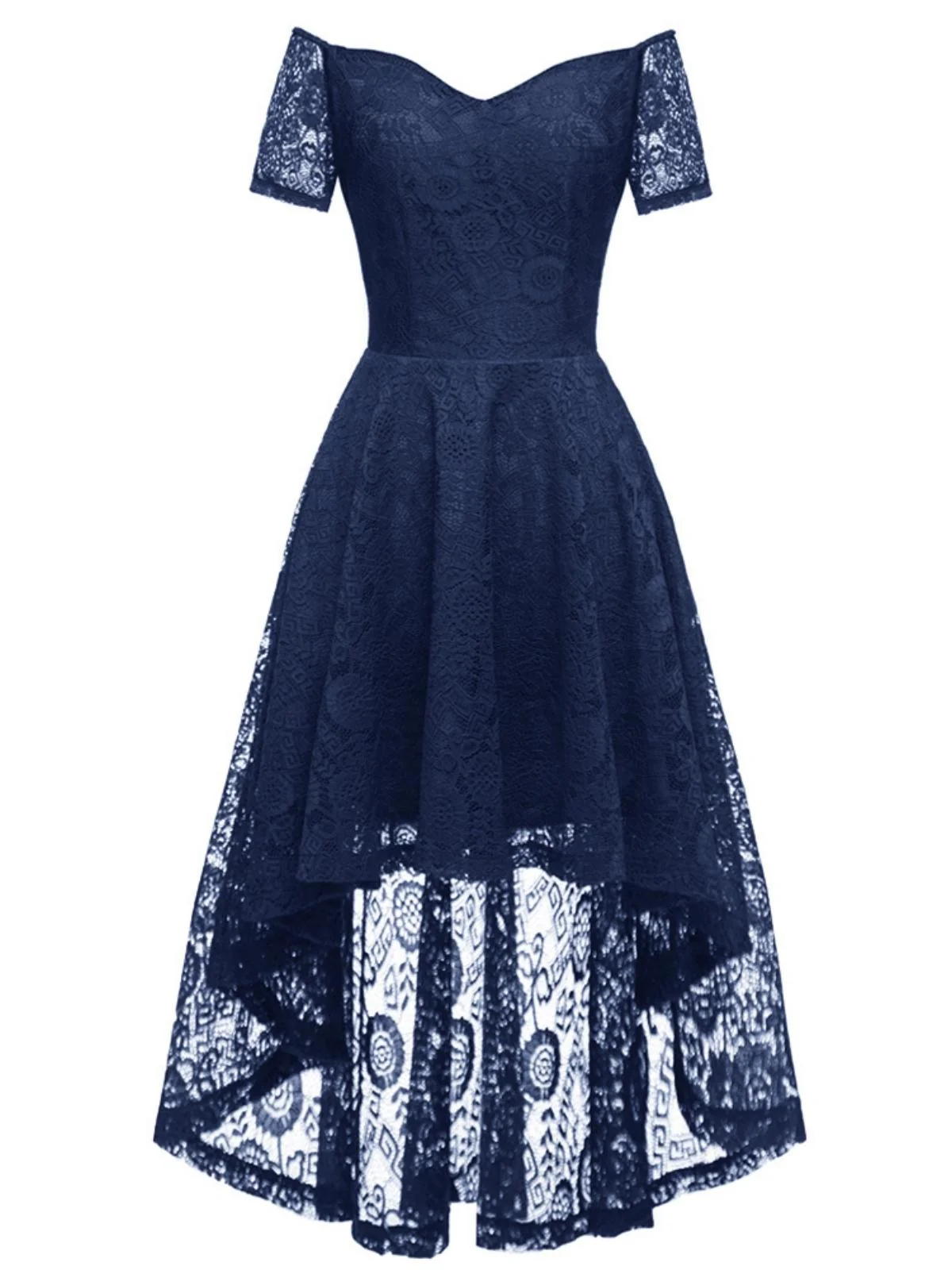 1950ER SCHULTERFREIES BLUMENSPITZE KLEID