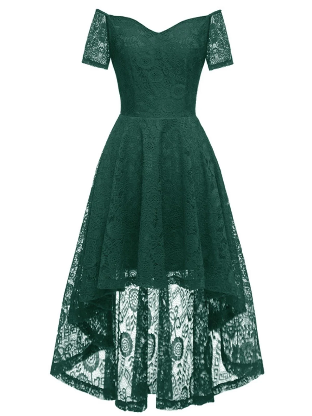 1950ER SCHULTERFREIES BLUMENSPITZE KLEID - Image 10