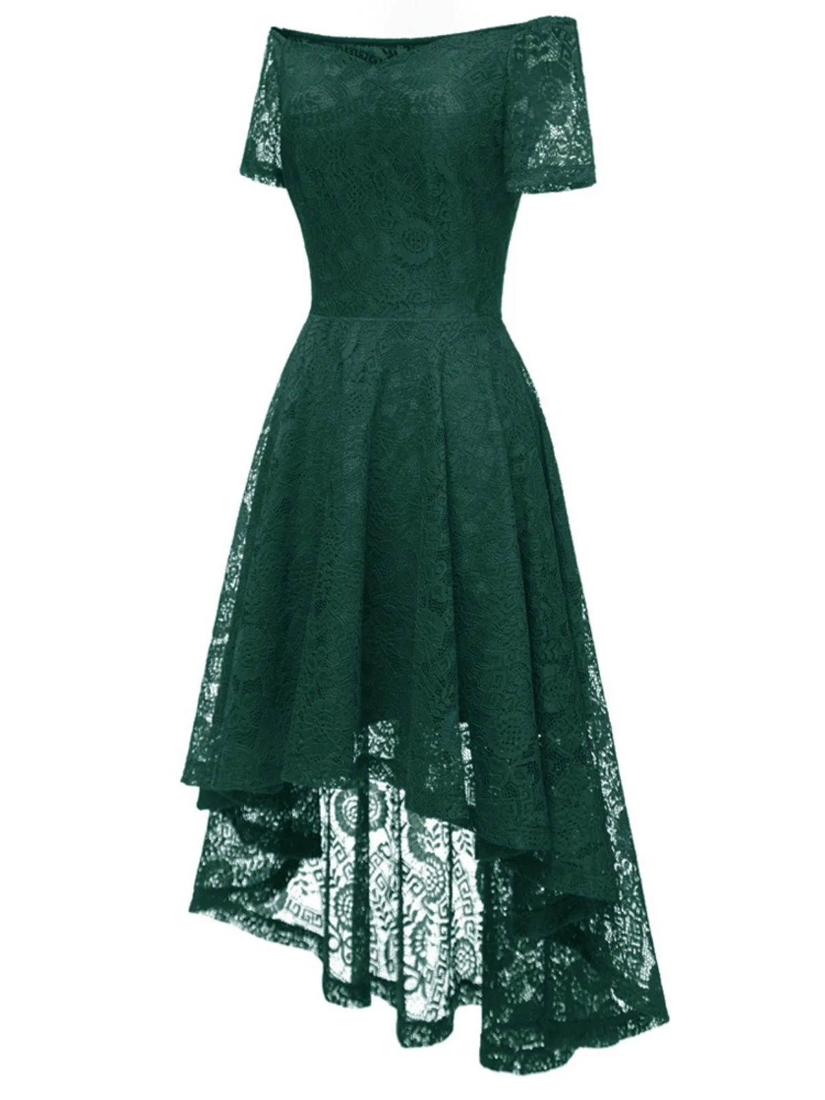 1950ER SCHULTERFREIES BLUMENSPITZE KLEID - Image 11