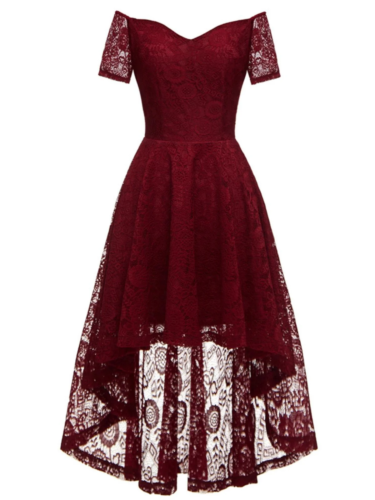 1950ER SCHULTERFREIES BLUMENSPITZE KLEID - Image 16