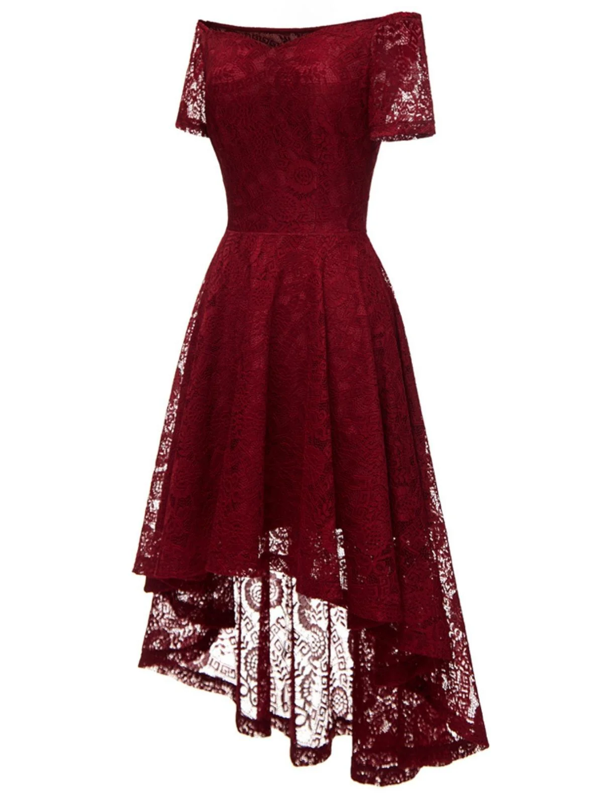 1950ER SCHULTERFREIES BLUMENSPITZE KLEID - Image 17