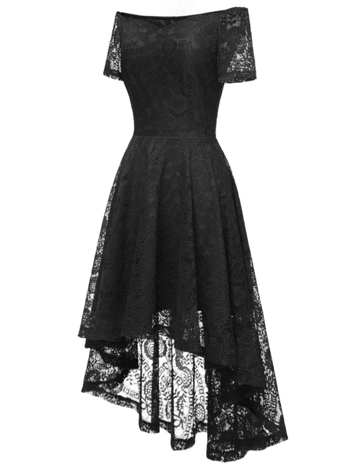 1950ER SCHULTERFREIES BLUMENSPITZE KLEID - Image 5