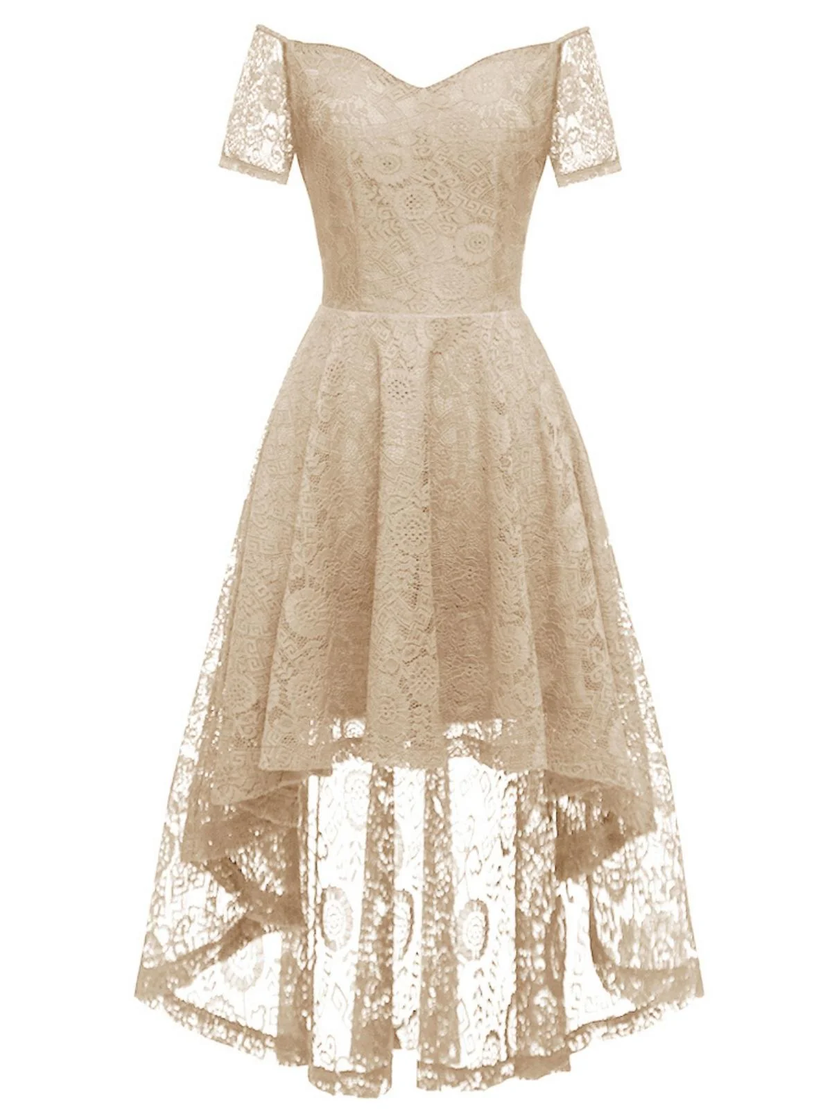 1950ER SCHULTERFREIES BLUMENSPITZE KLEID - Image 7