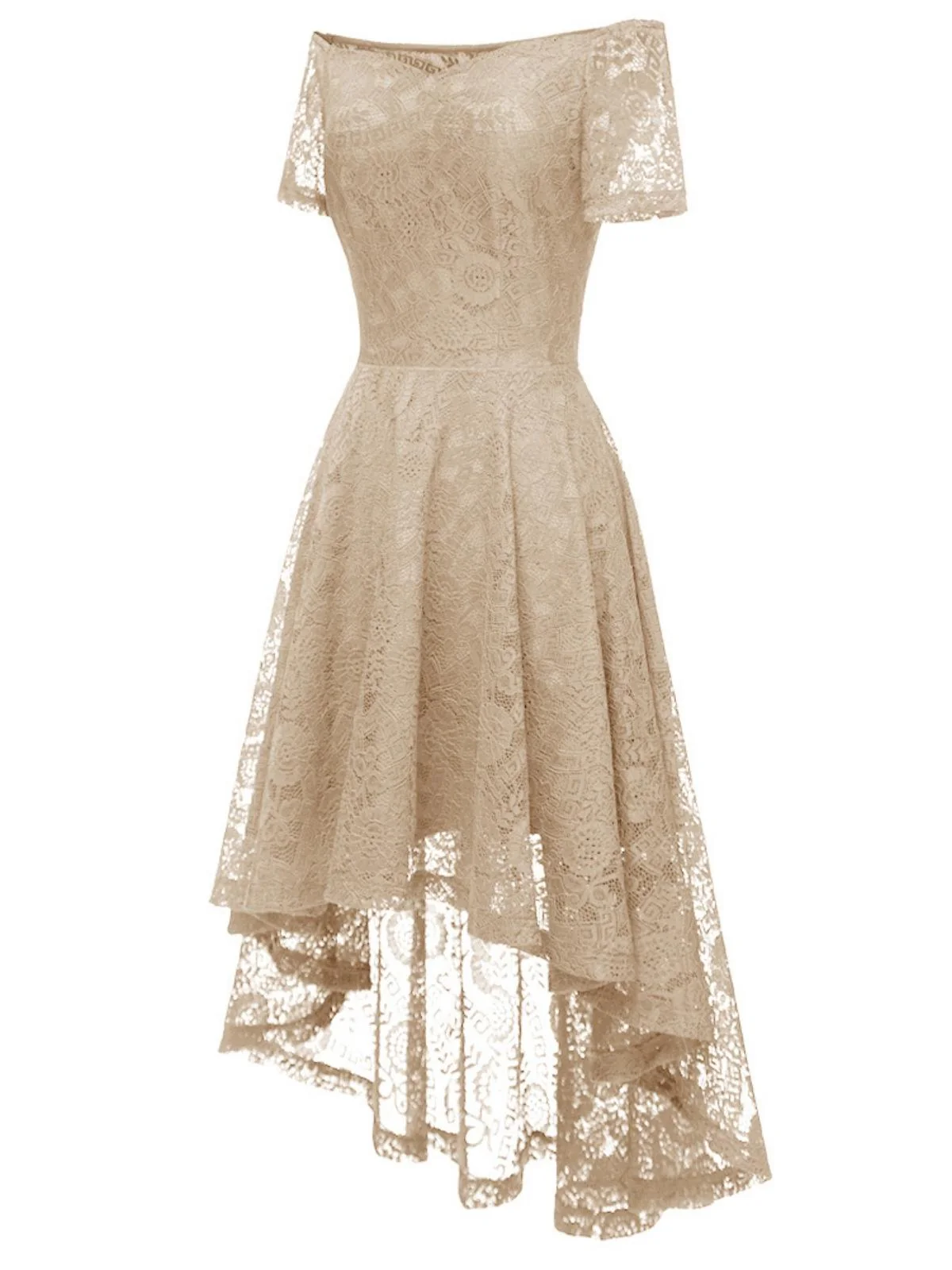 1950ER SCHULTERFREIES BLUMENSPITZE KLEID - Image 8