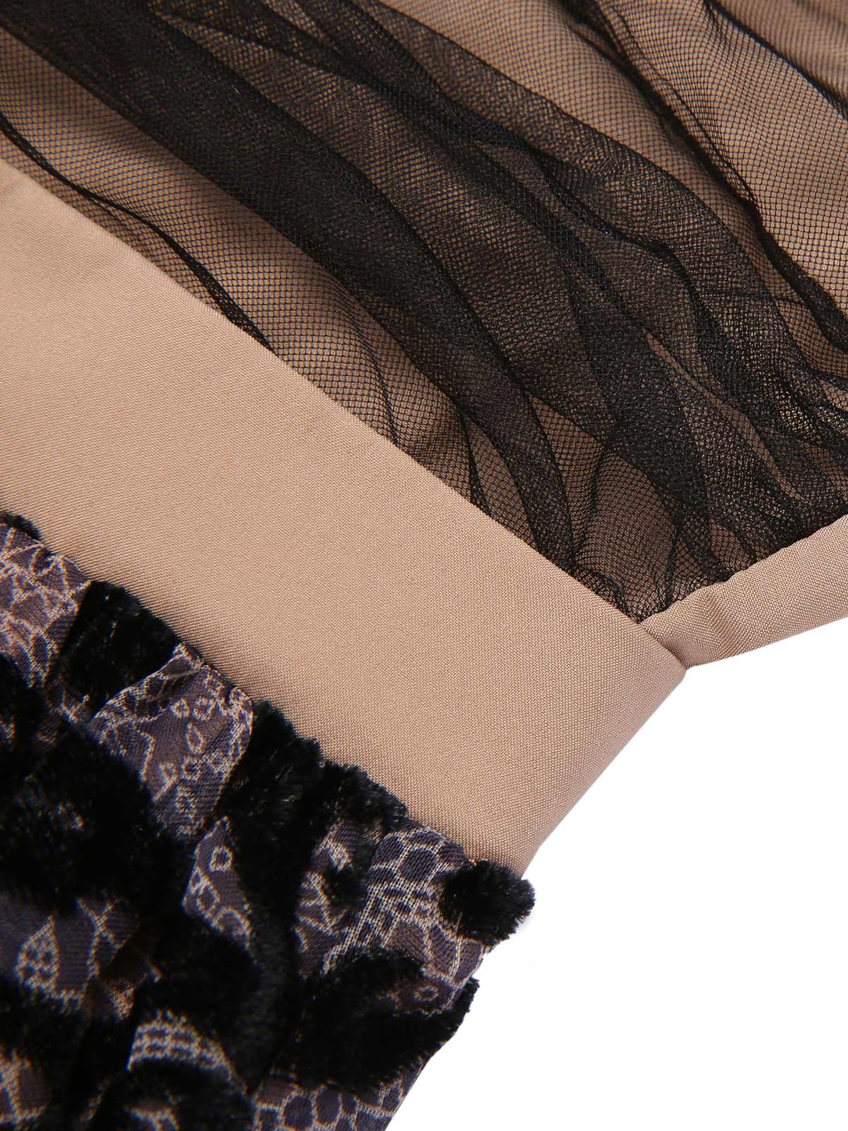[CZ Lager] Schwarz 1950er Schmetterling Netz Nähte Kleid - Image 7