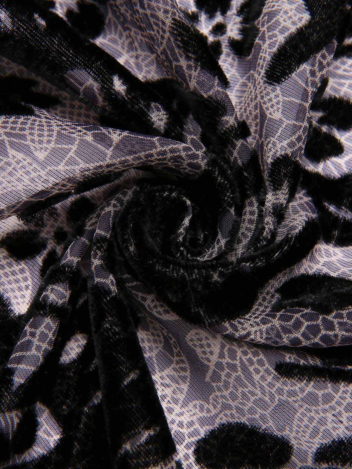 [CZ Lager] Schwarz 1950er Schmetterling Netz Nähte Kleid - Image 8