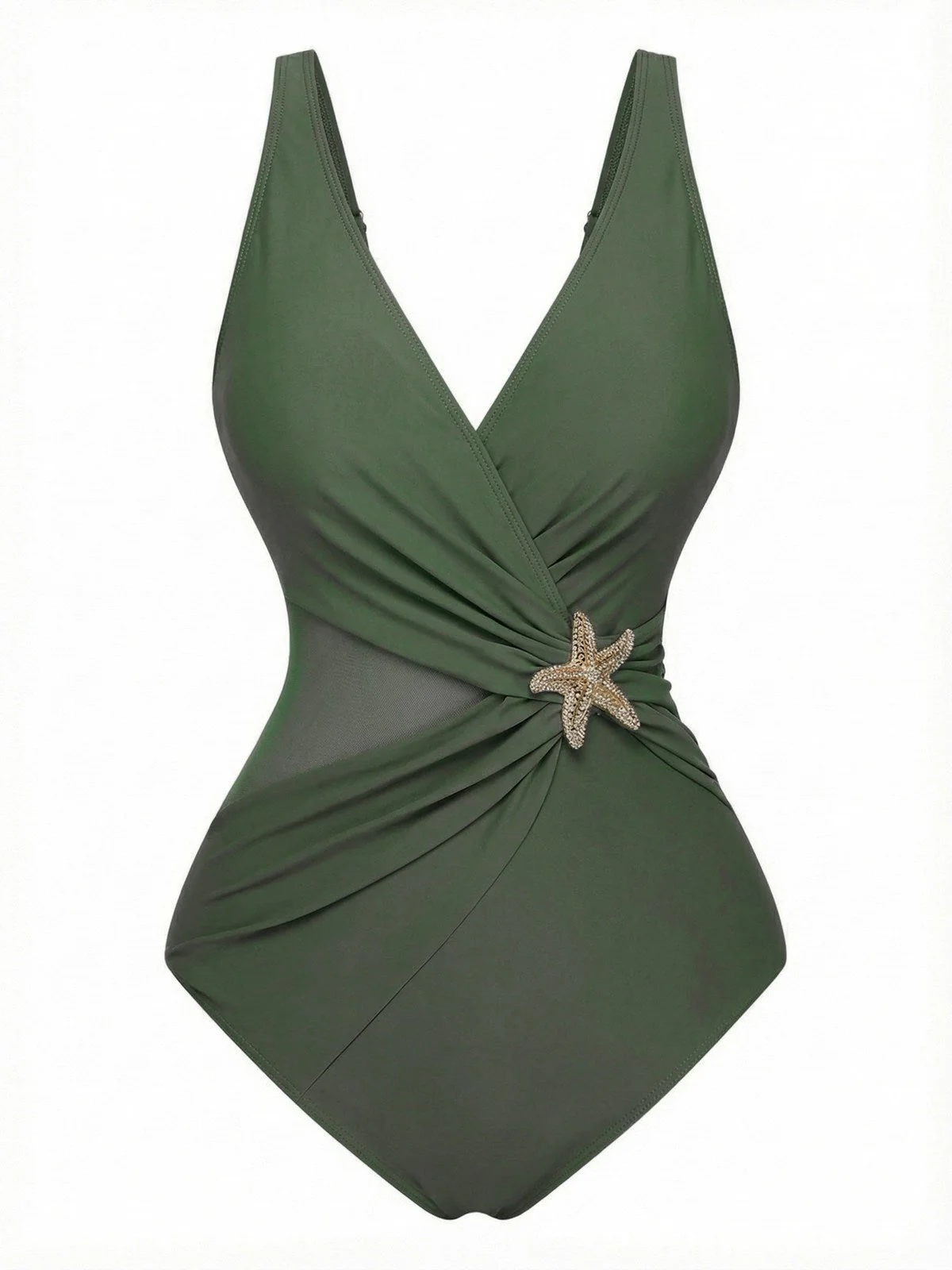 1950er Seestern V-Ausschnitt Figurformend Einteiliger Badeanzug - Image 3