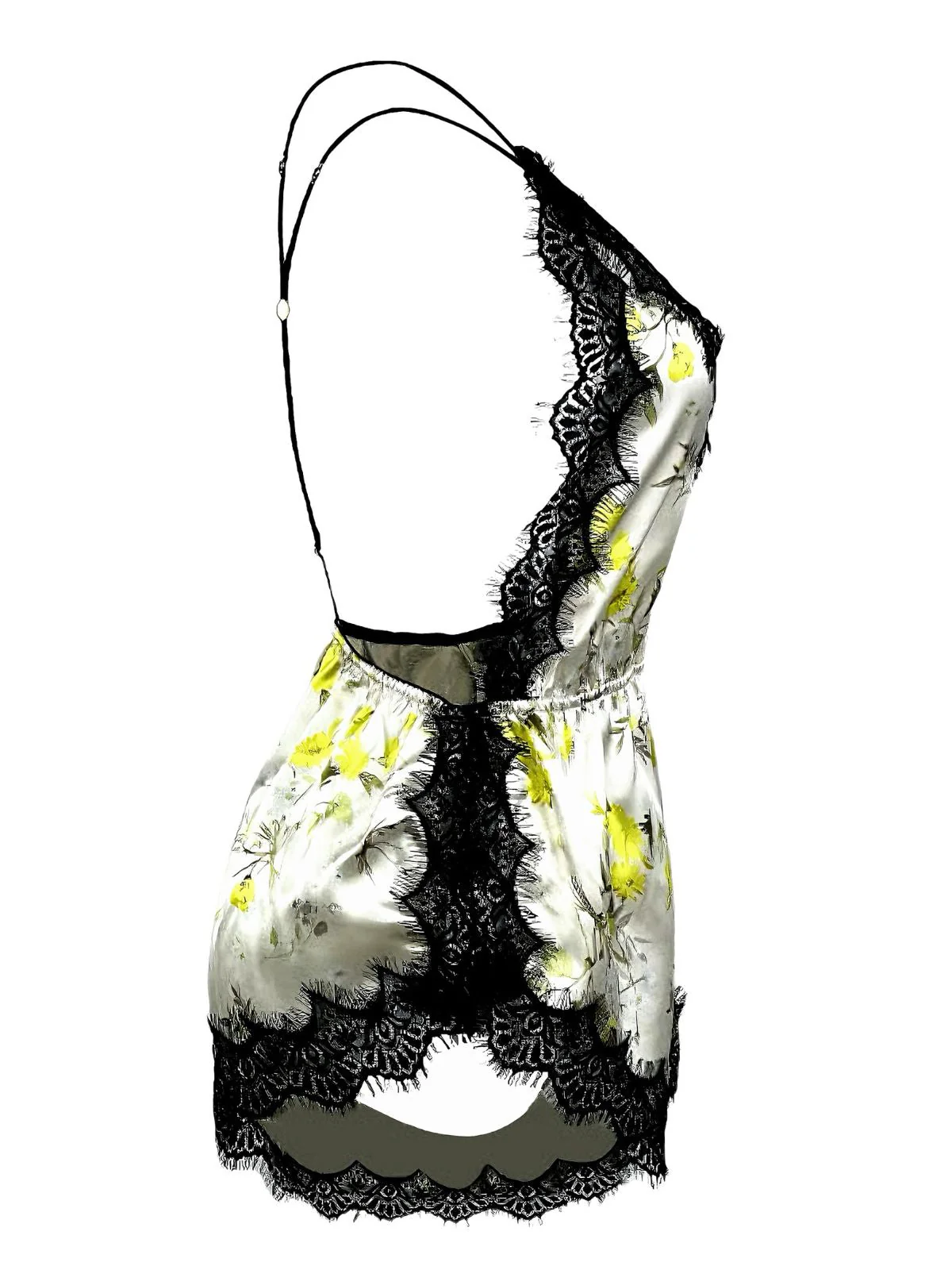 1950er Slip Blumen Spitze Rückenfrei Nachtwäsche - Image 2