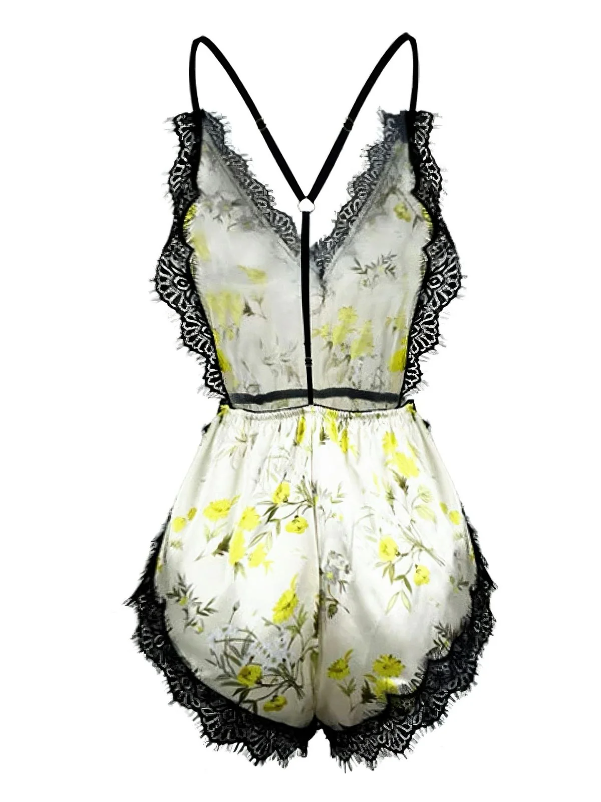 1950er Slip Blumen Spitze Rückenfrei Nachtwäsche - Image 3