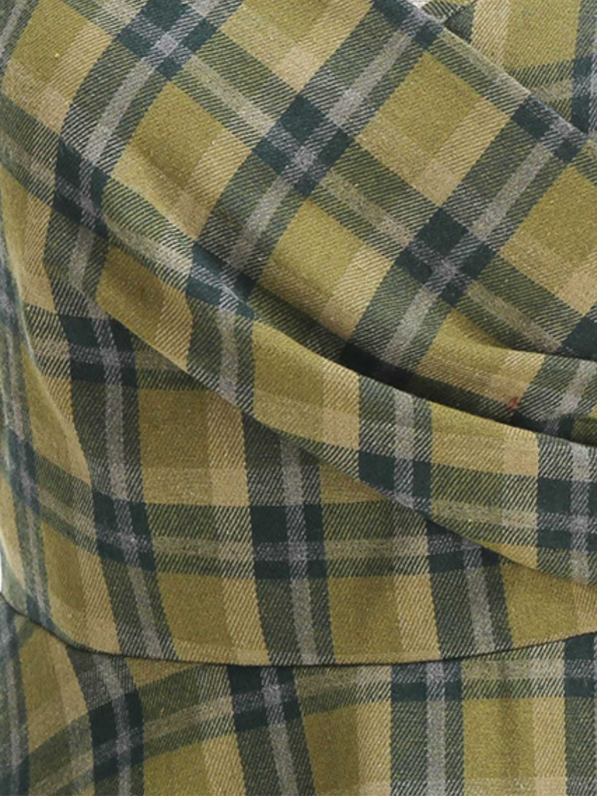 1950er Slip V-Ausschnitt Plaid Swing Kleid - Image 11