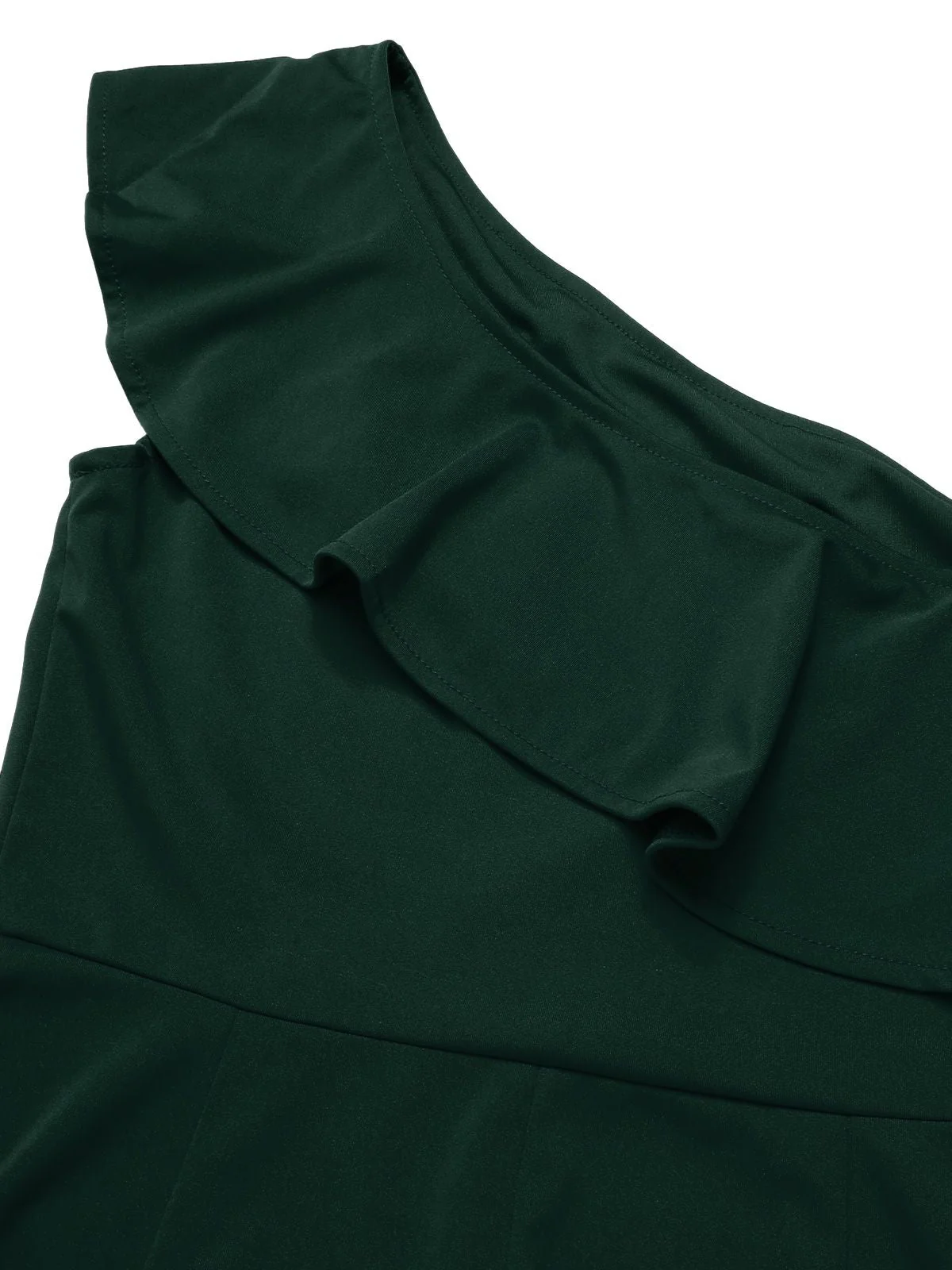 1950er Solide Eine Schulter Rüschen Jumpsuit - Image 16