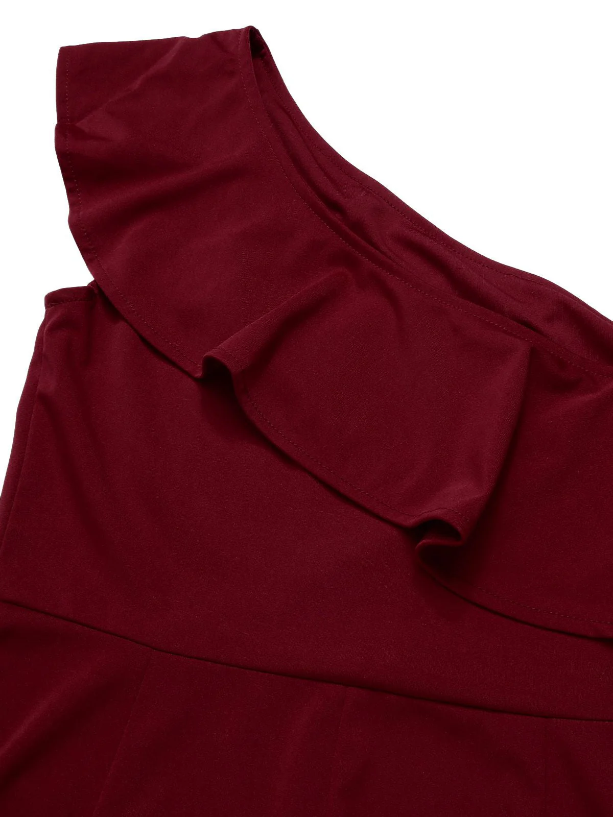 1950er Solide Eine Schulter Rüschen Jumpsuit - Image 20