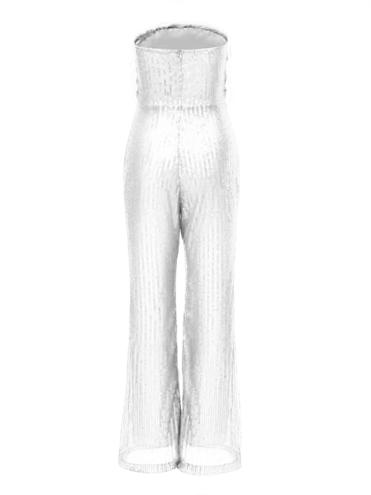 1950er Solide Feder Pailletten Patchwork Trägerlos Jumpsuit - Image 15