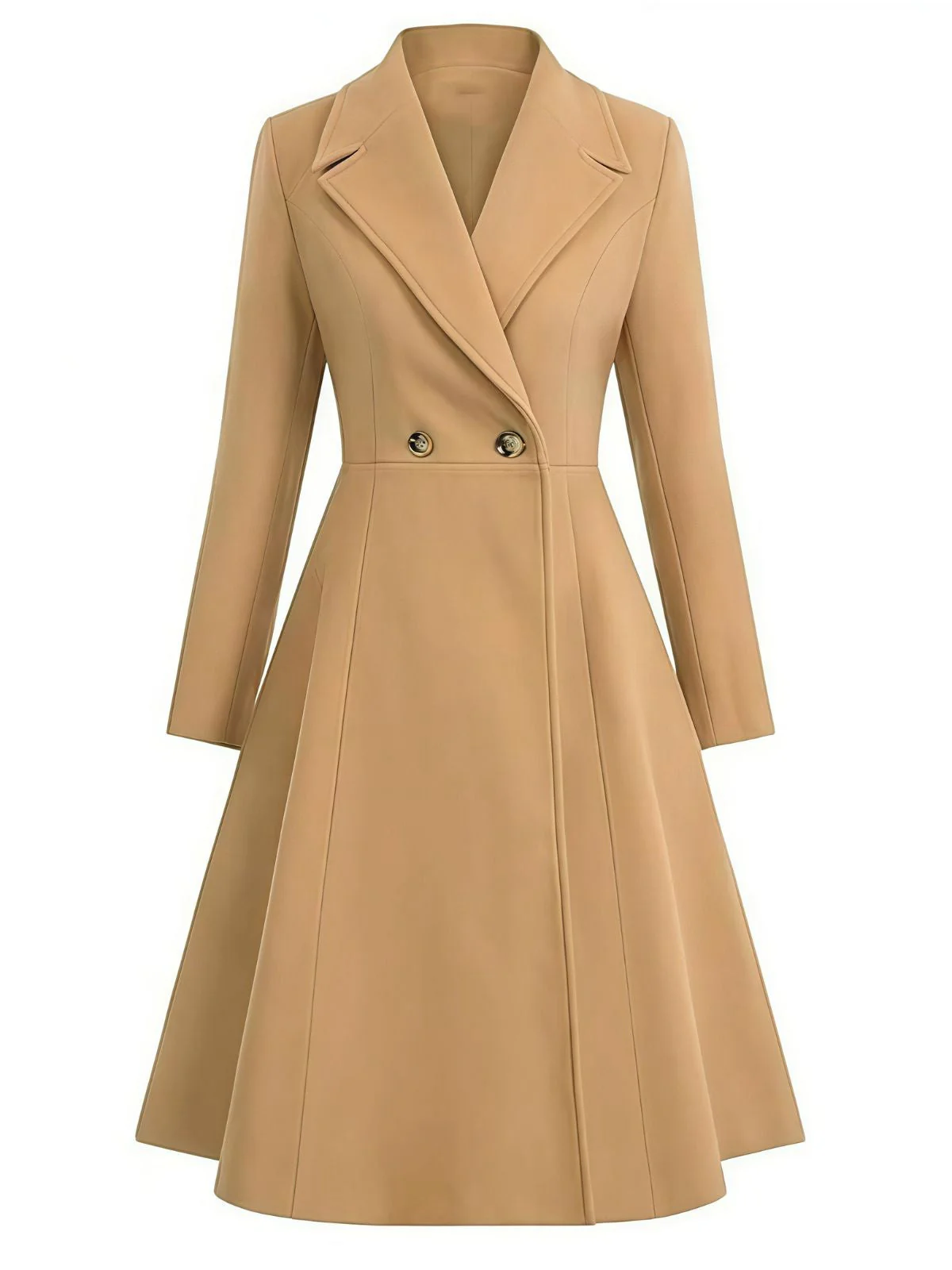 1950er Solide Kerbkragen Kleid Mantel - Image 6
