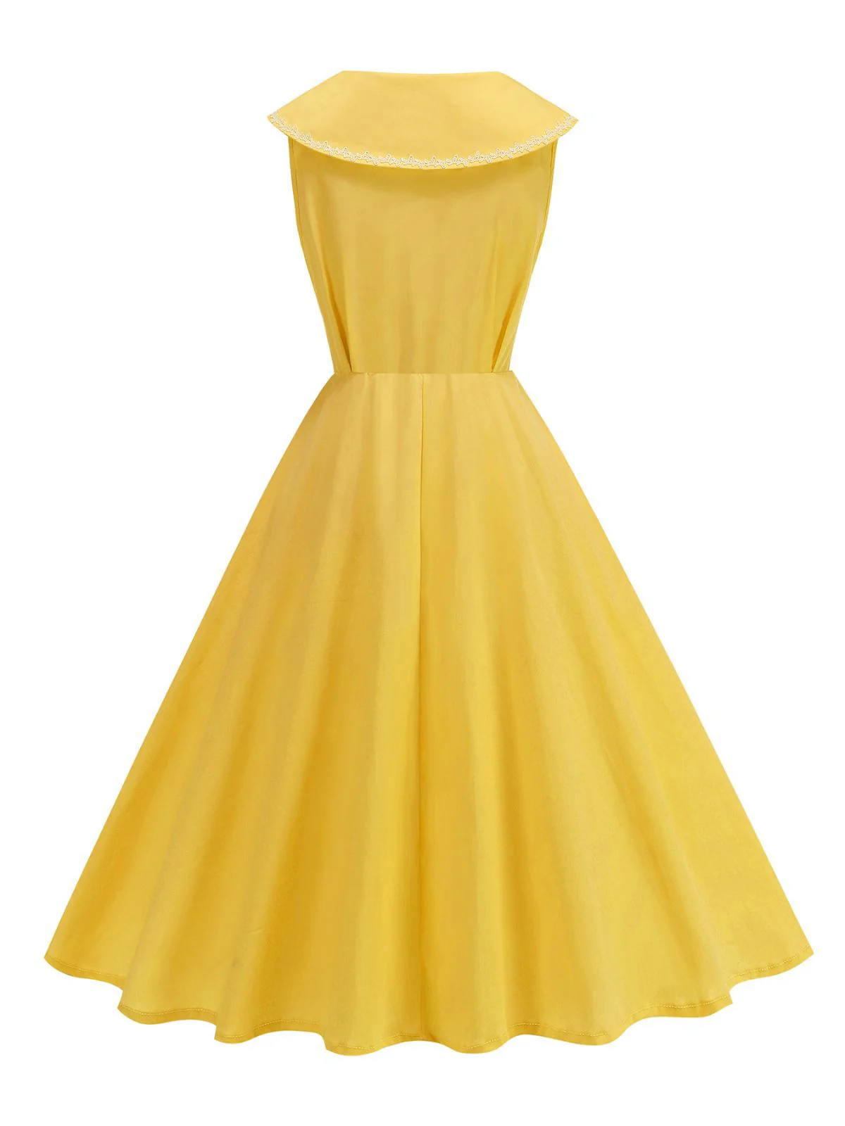 1950er Solide Matrosen Kragen Schleife Ärmellos Kleid - Image 10