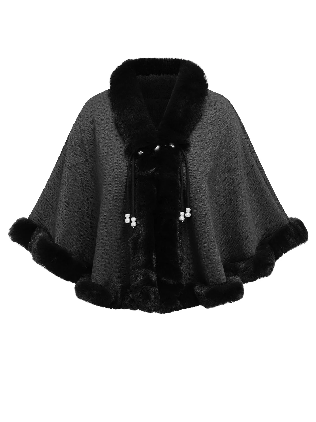 1950er Solide Pelzkragen Cloak - Image 5
