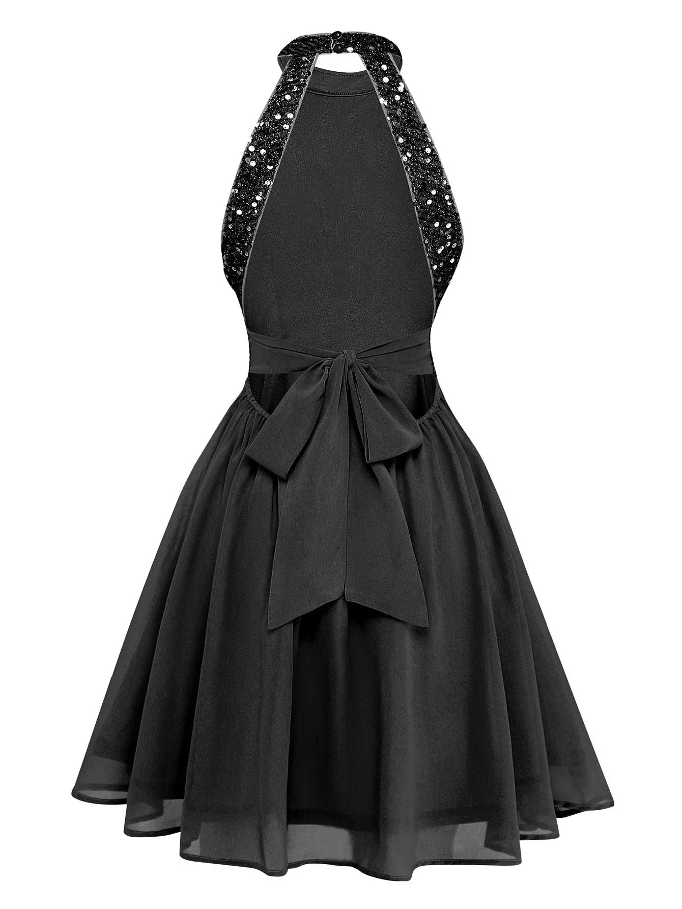 1950er Solide Perlen Pailletten Ärmellos Patchwork Kleid - Image 9