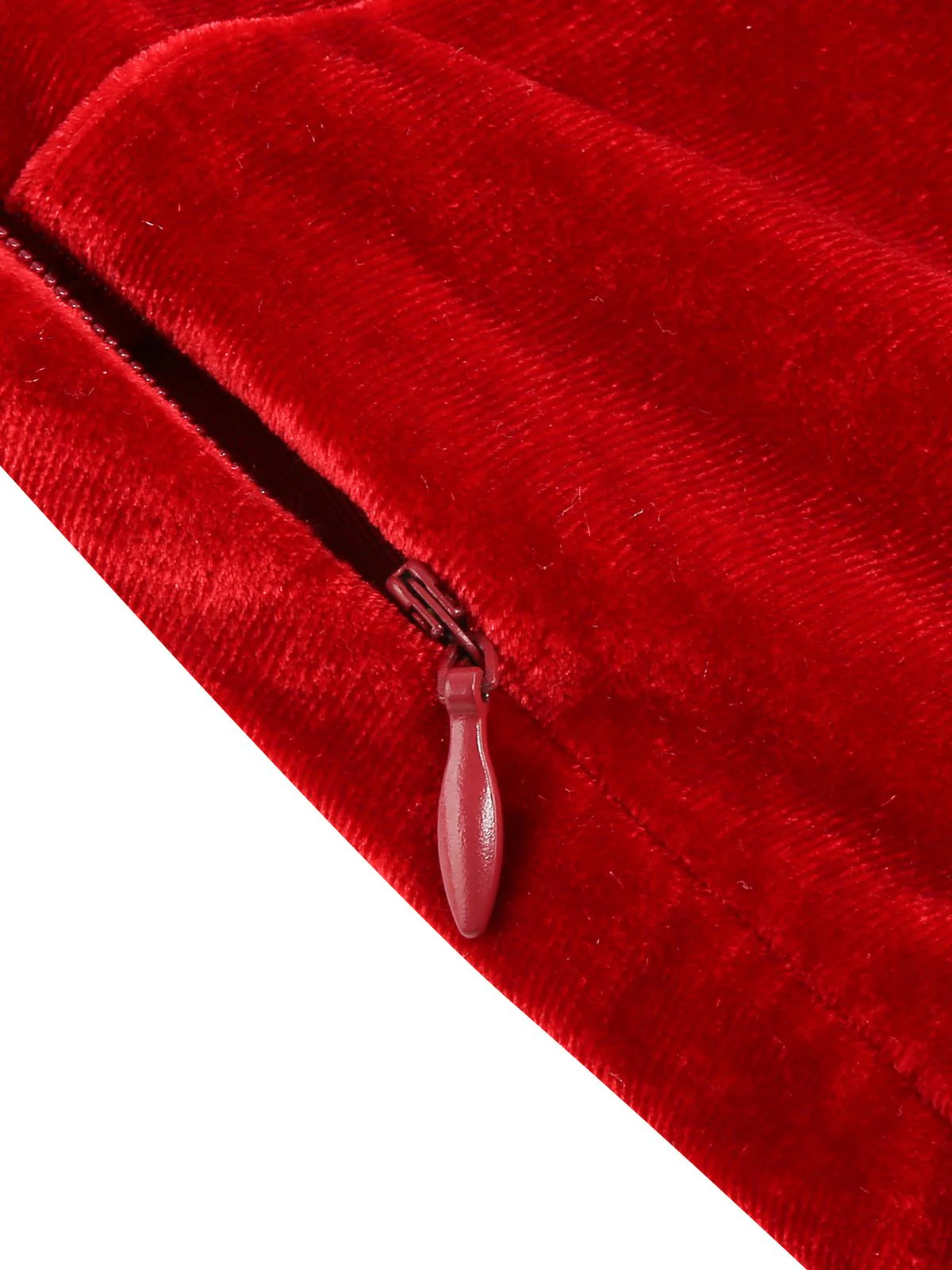 1950er Solide Quadratischer Hals Samt Kleid - Image 4