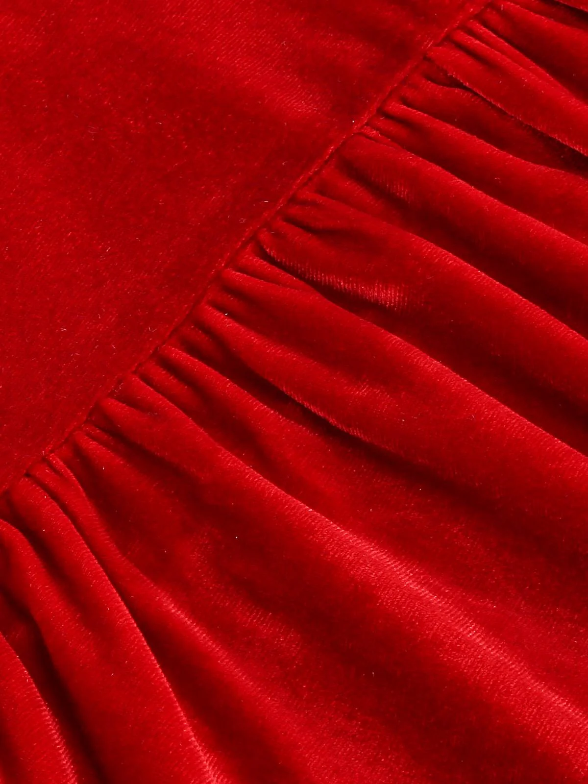 1950er Solide Quadratischer Hals Samt Kleid - Image 5