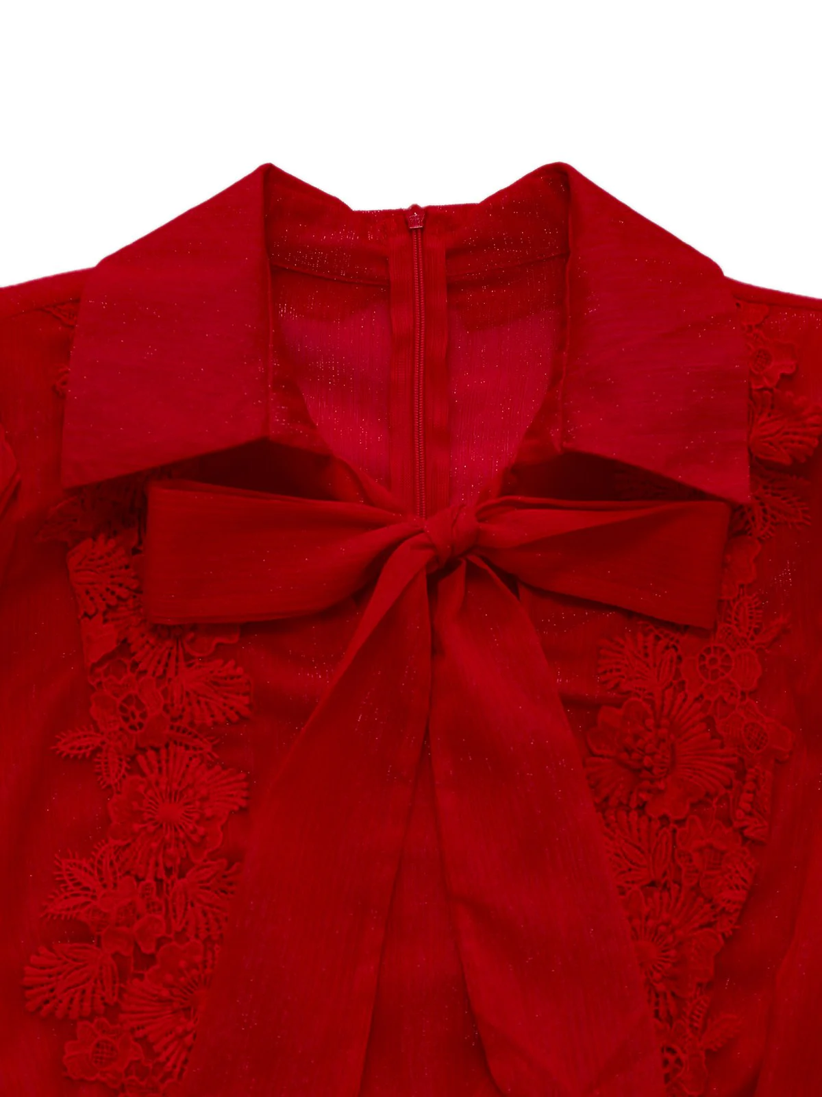 1950er Solide Revers Blumen Spitze Bindekragen Jumpsuit - Image 6