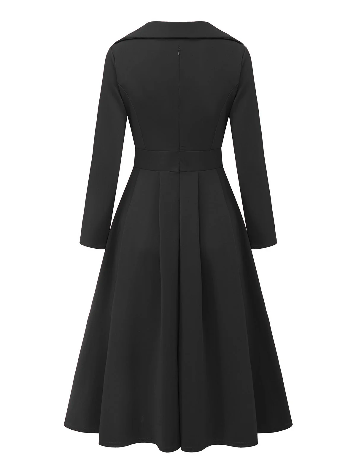 1950er Solide Revers Hoch Taille Swing Kleid - Image 2
