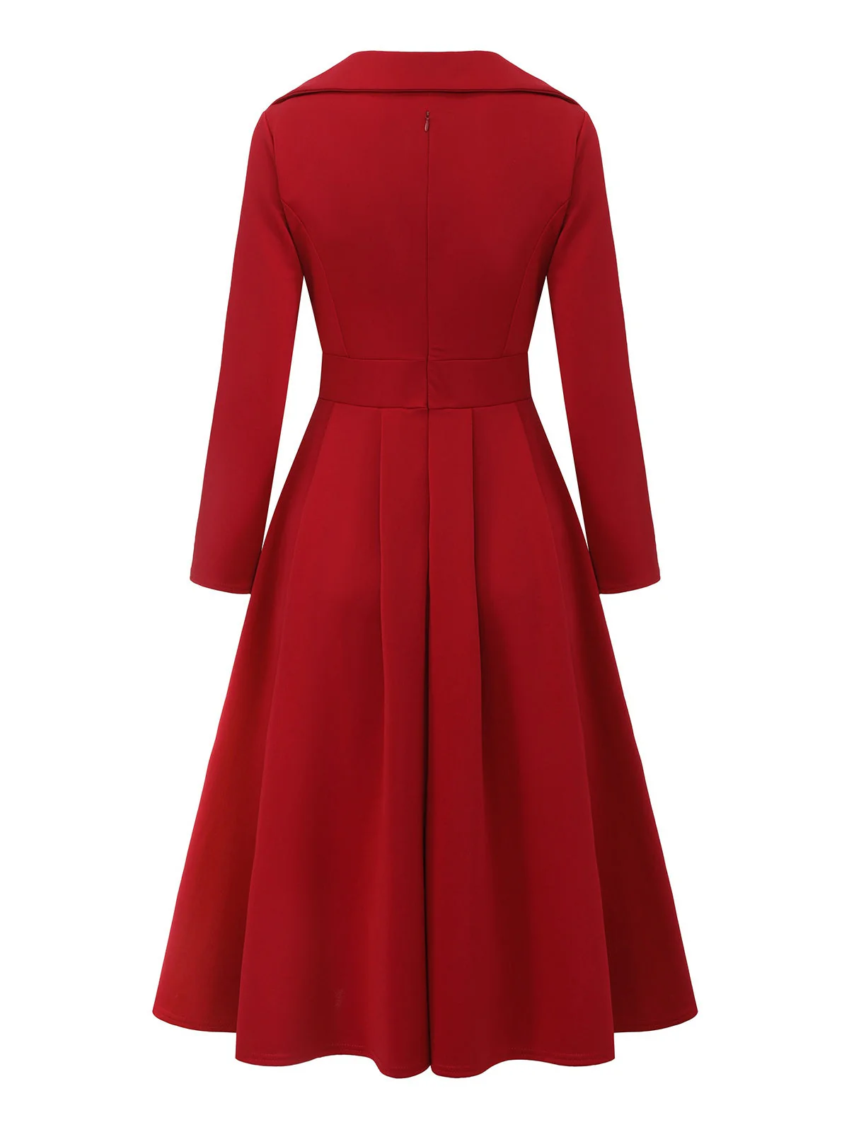 1950er Solide Revers Hoch Taille Swing Kleid - Image 5