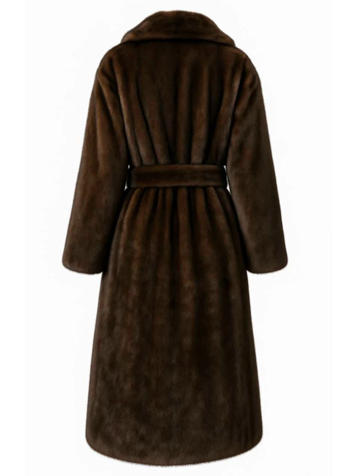 1950er Solide Revers Kunstpelz Pelz Robe Mantel - Image 5