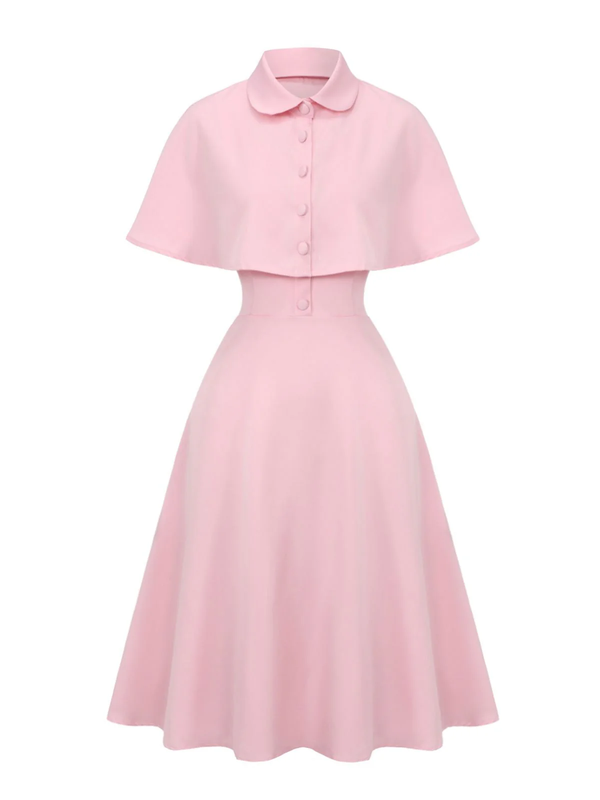 1950er Solide Revers Umhang Kleid - Image 2
