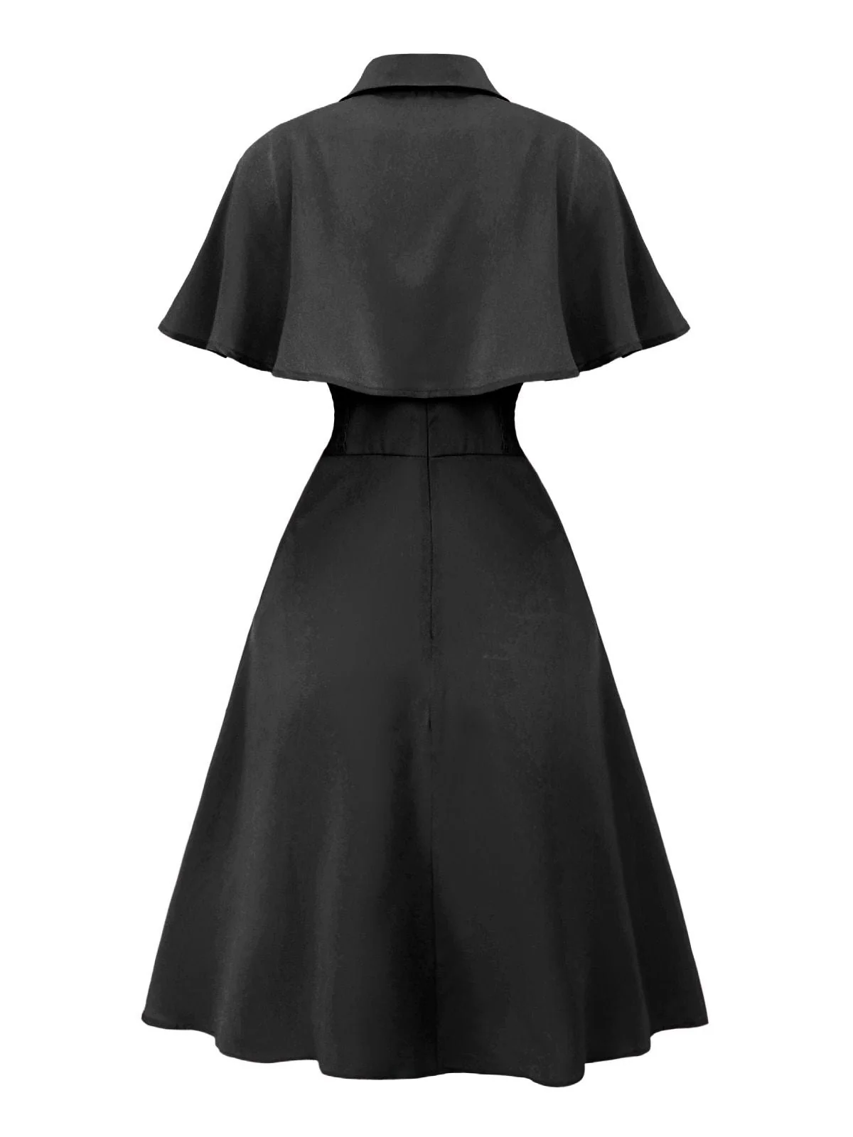 1950er Solide Revers Umhang Kleid - Image 9
