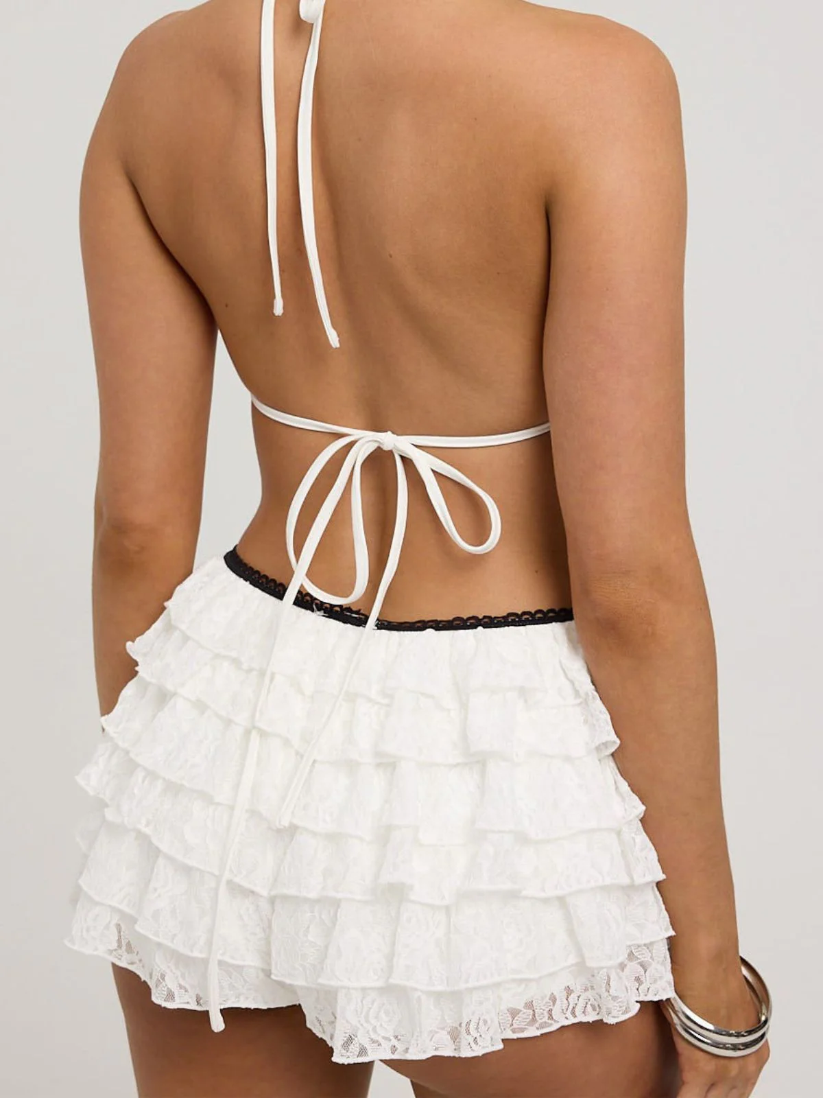 1950er Solide Spitze Mini Shorts - Image 3
