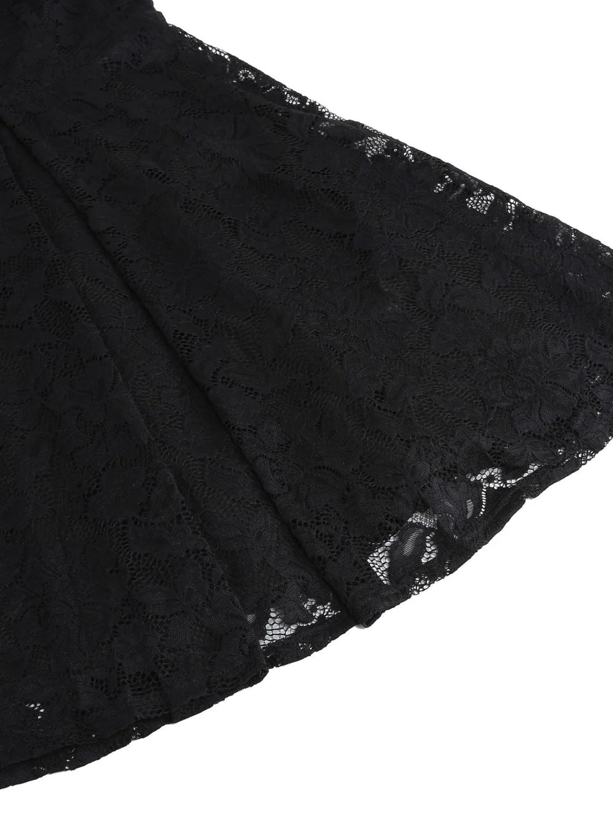 1950er Solide V-Ausschnitt Ärmellos Spitze Kleid - Image 10