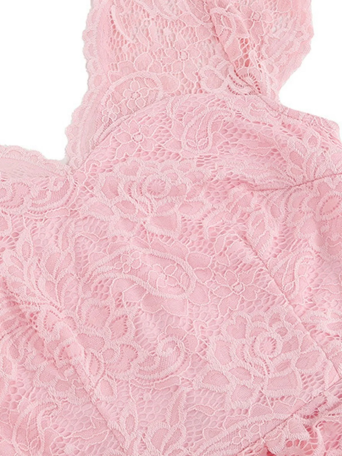 1950er Solide V-Ausschnitt Ärmellos Spitze Kleid - Image 14