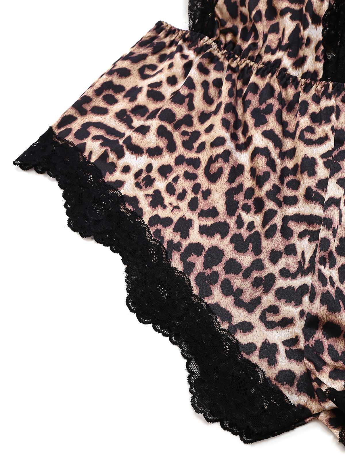 1950er Spaghetti Träger Leopard Spitze Nachtwäsche - Image 4