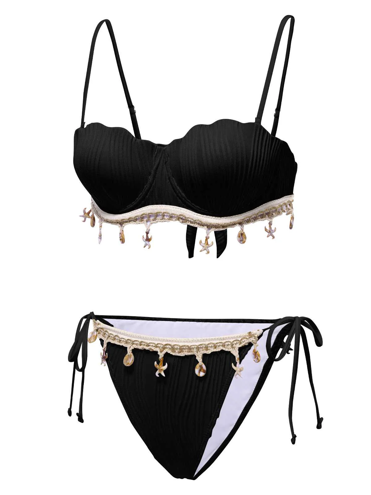 1950er Spaghetti Träger Strand Muschel Seestern Bikini - Image 10