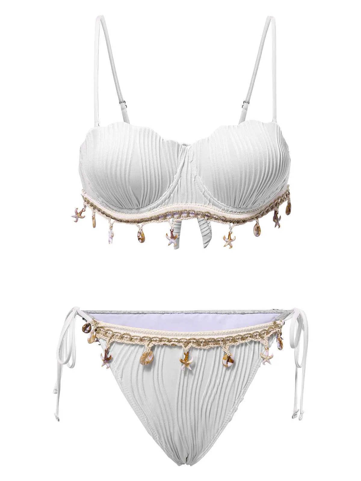 1950er Spaghetti Träger Strand Muschel Seestern Bikini - Image 13