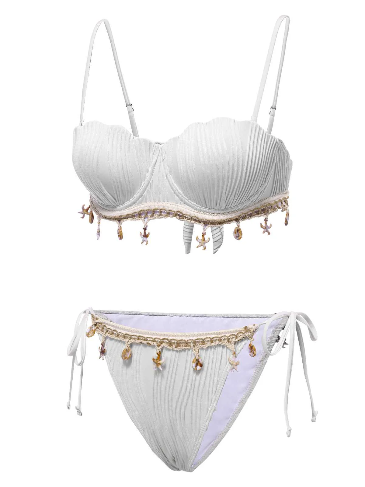 1950er Spaghetti Träger Strand Muschel Seestern Bikini - Image 14