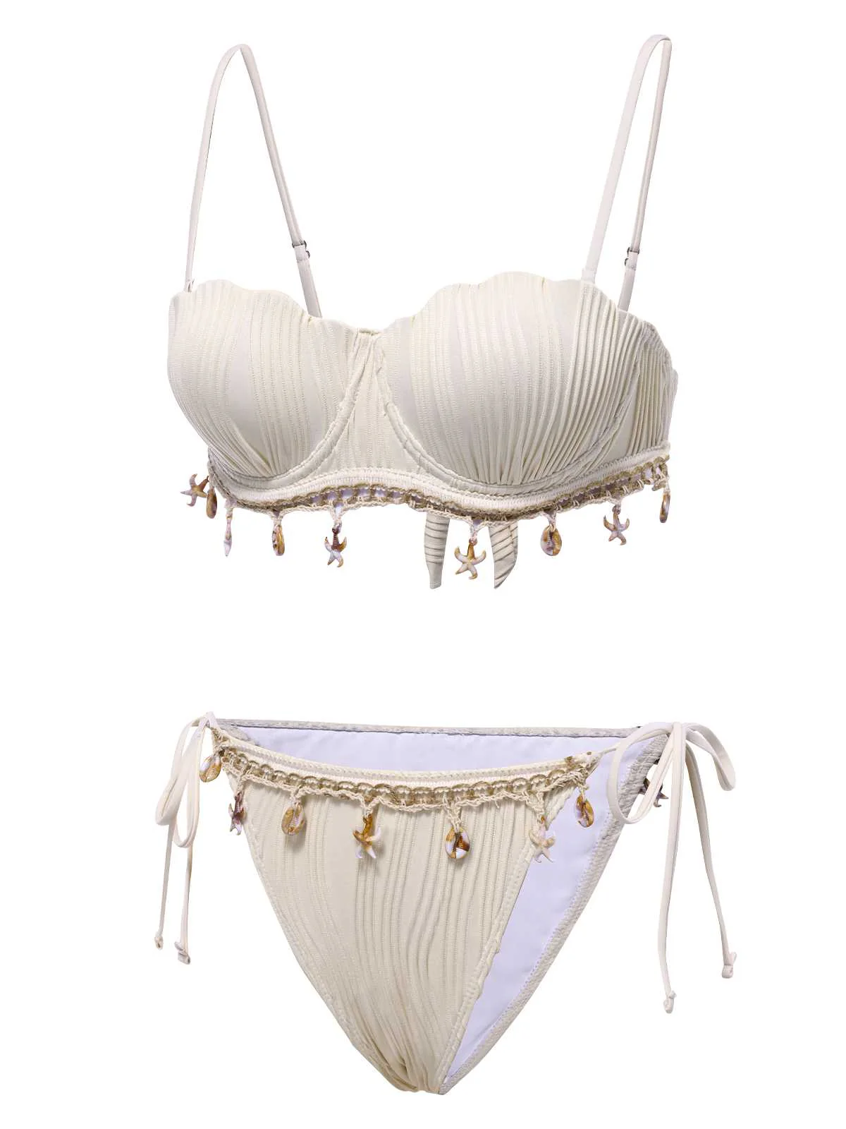 1950er Spaghetti Träger Strand Muschel Seestern Bikini - Image 2