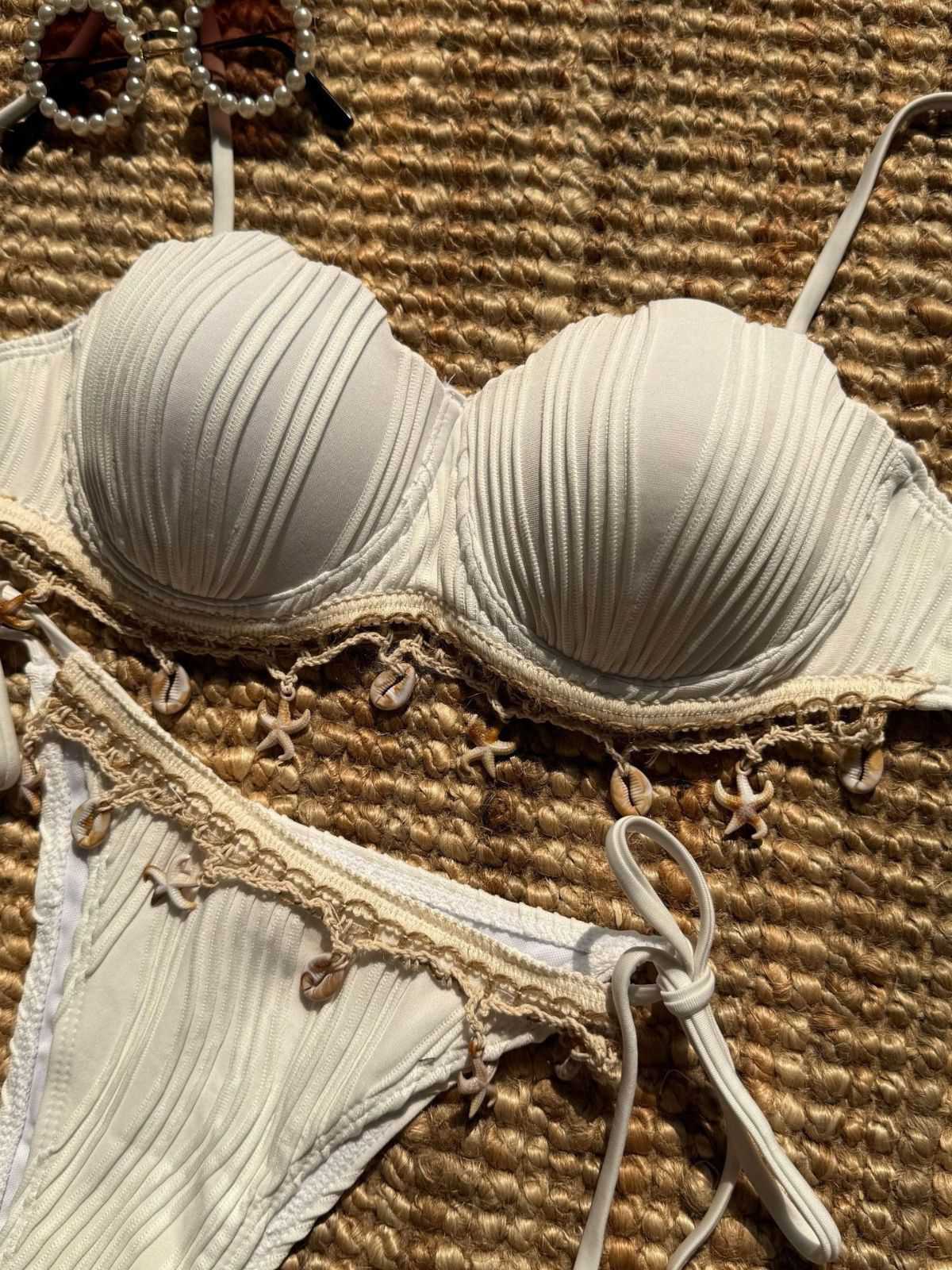 1950er Spaghetti Träger Strand Muschel Seestern Bikini - Image 8