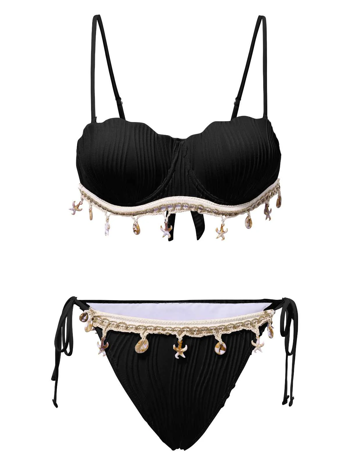 1950er Spaghetti Träger Strand Muschel Seestern Bikini - Image 9