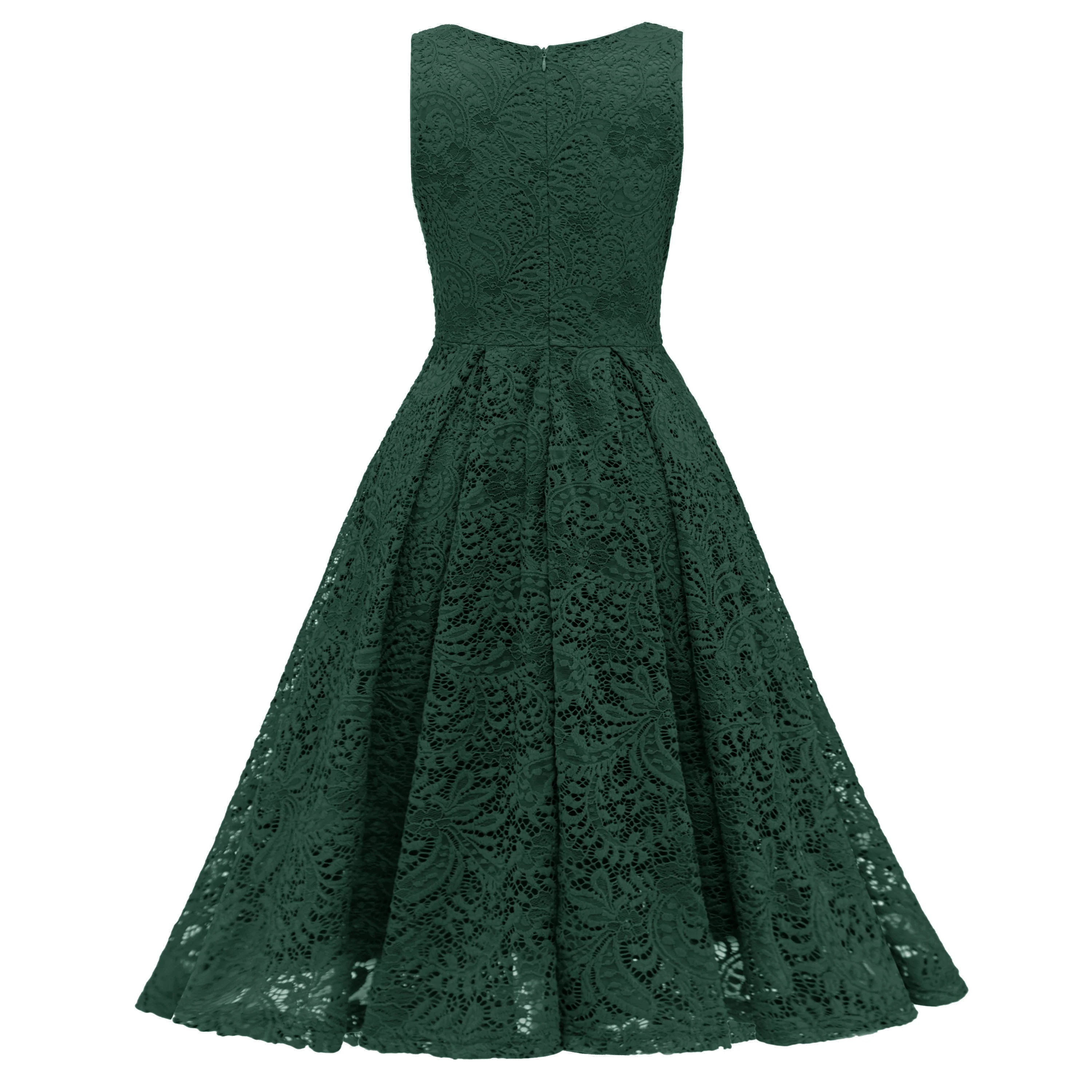 Rosa 1950ER SPITZE BLUMEN SWING KLEID - Image 27