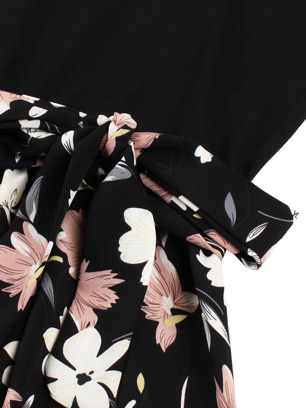 1950er Spitze Patchwork Kirsche Blumen Ärmelloses Kleid - Image 4