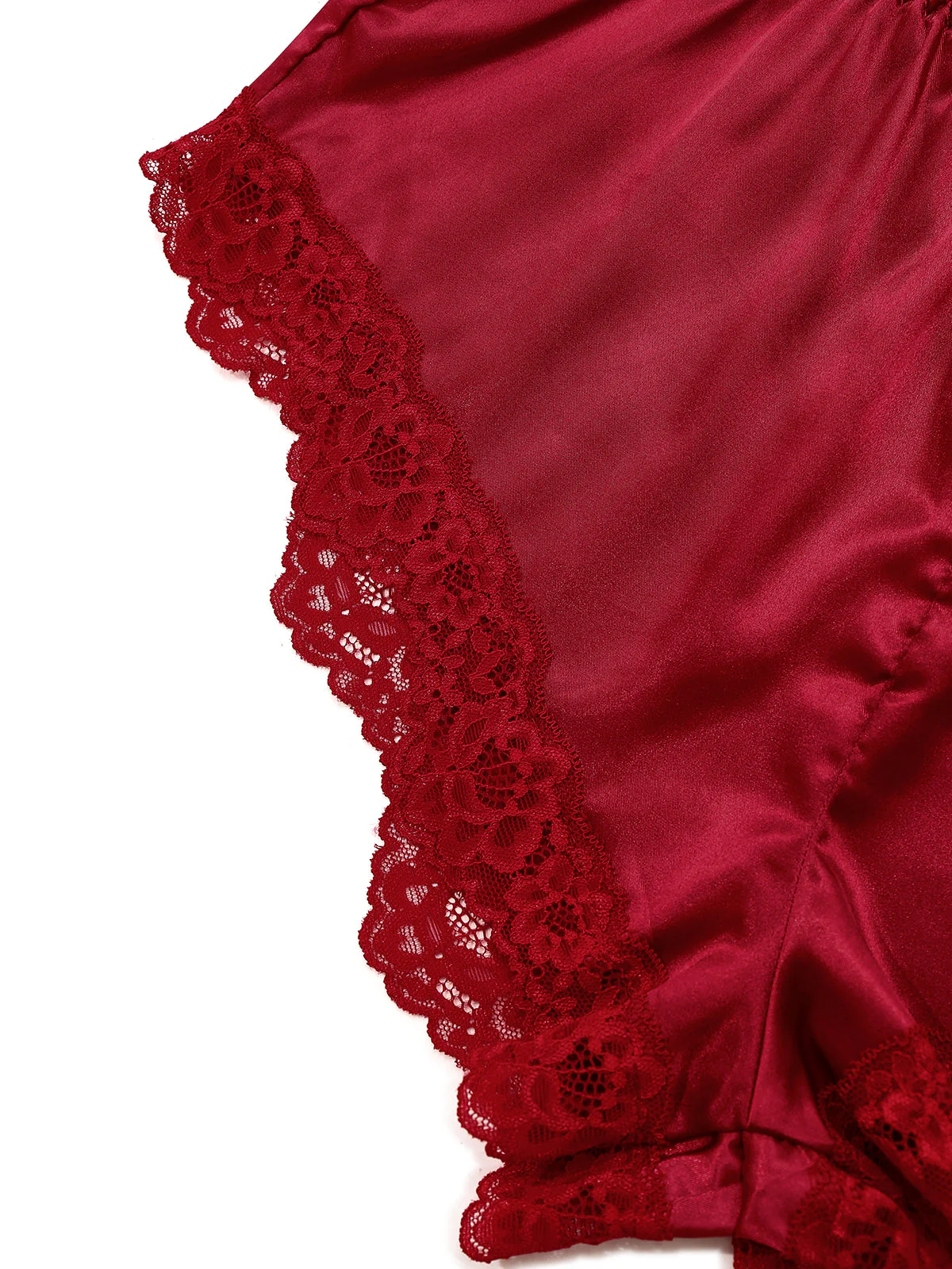 1950er Spitze Satin Tief V Rückenfrei Schlafen Romper - Image 4
