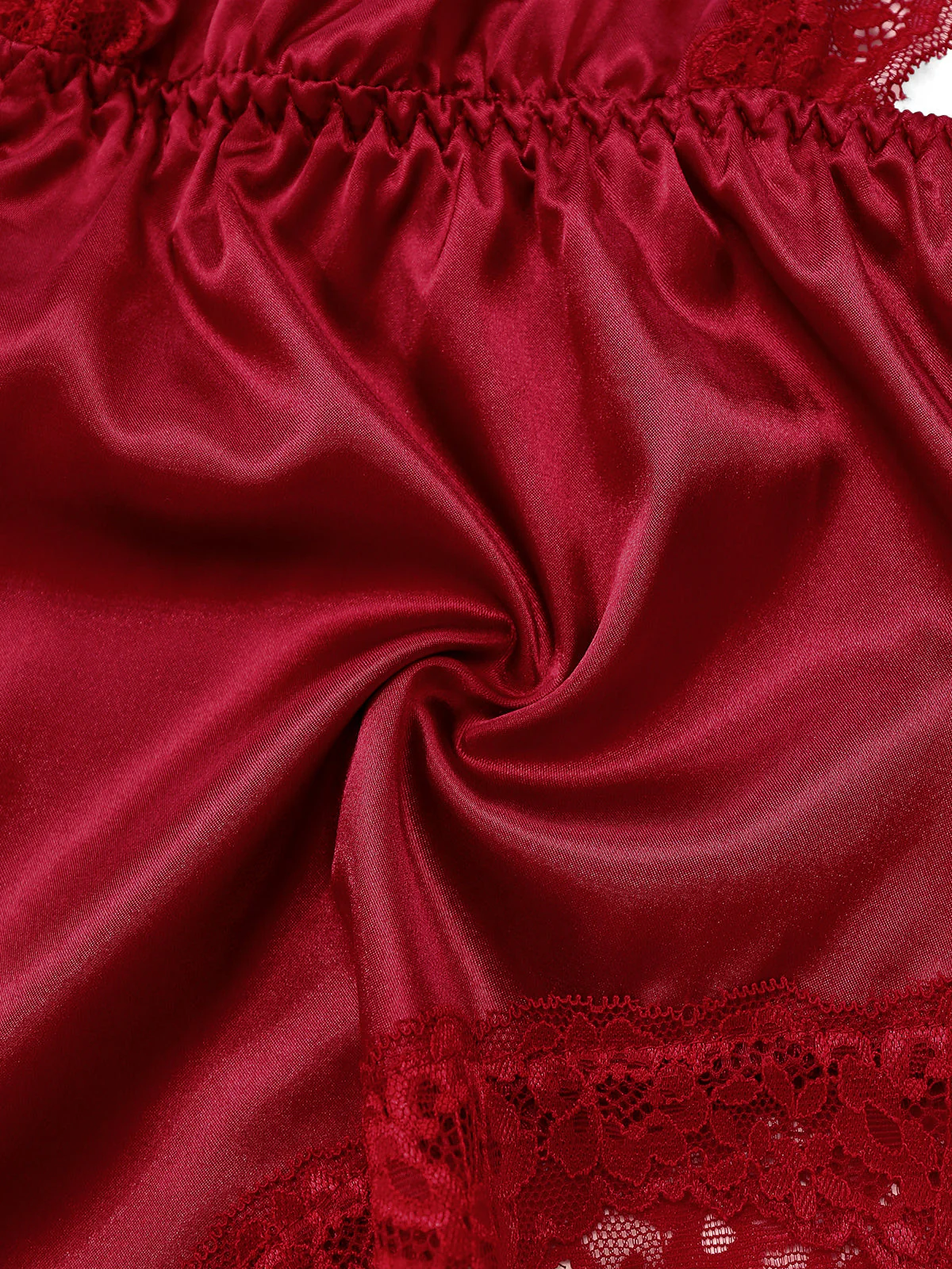 1950er Spitze Satin Tief V Rückenfrei Schlafen Romper - Image 5