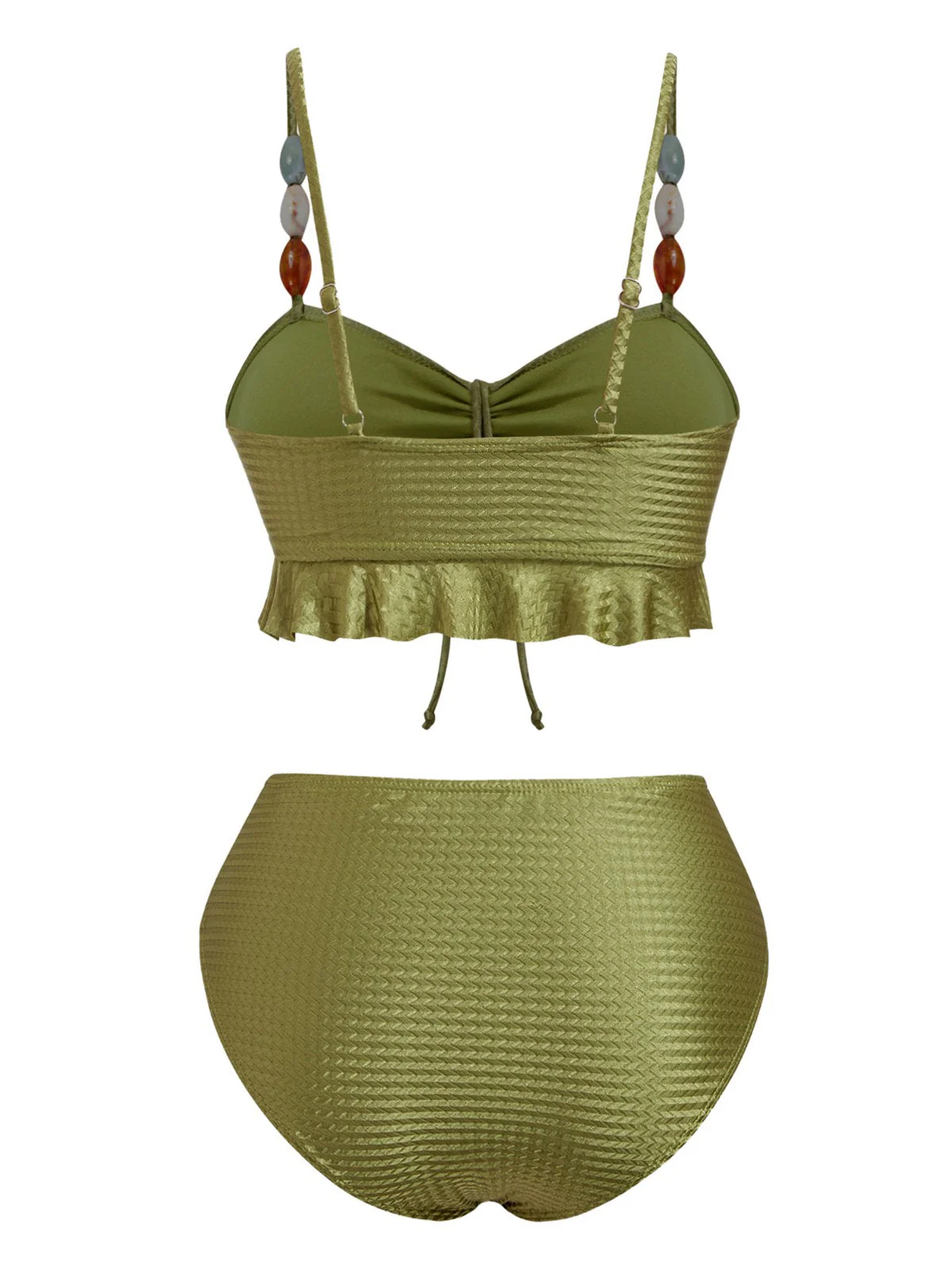 1950er Strukturiert Stoff Farbig Steine Bikini Set - Image 11