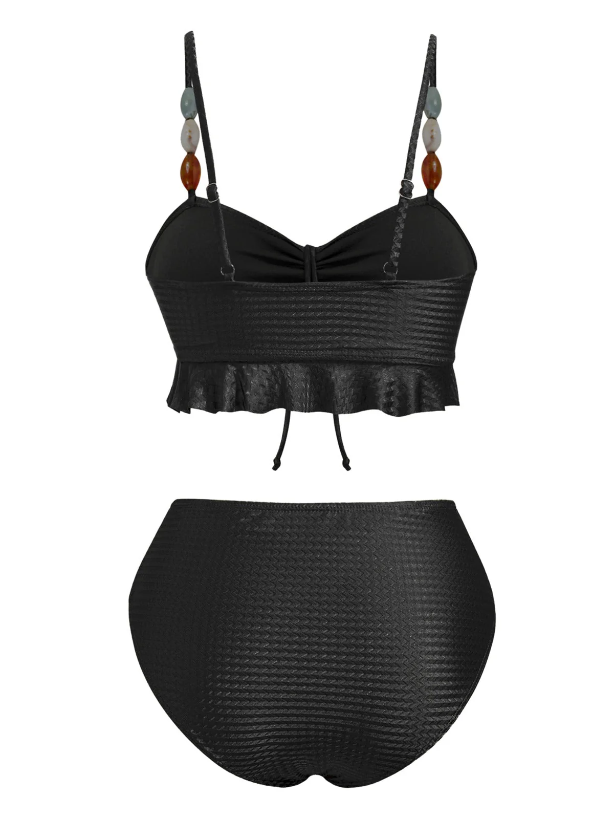 1950er Strukturiert Stoff Farbig Steine Bikini Set - Image 2
