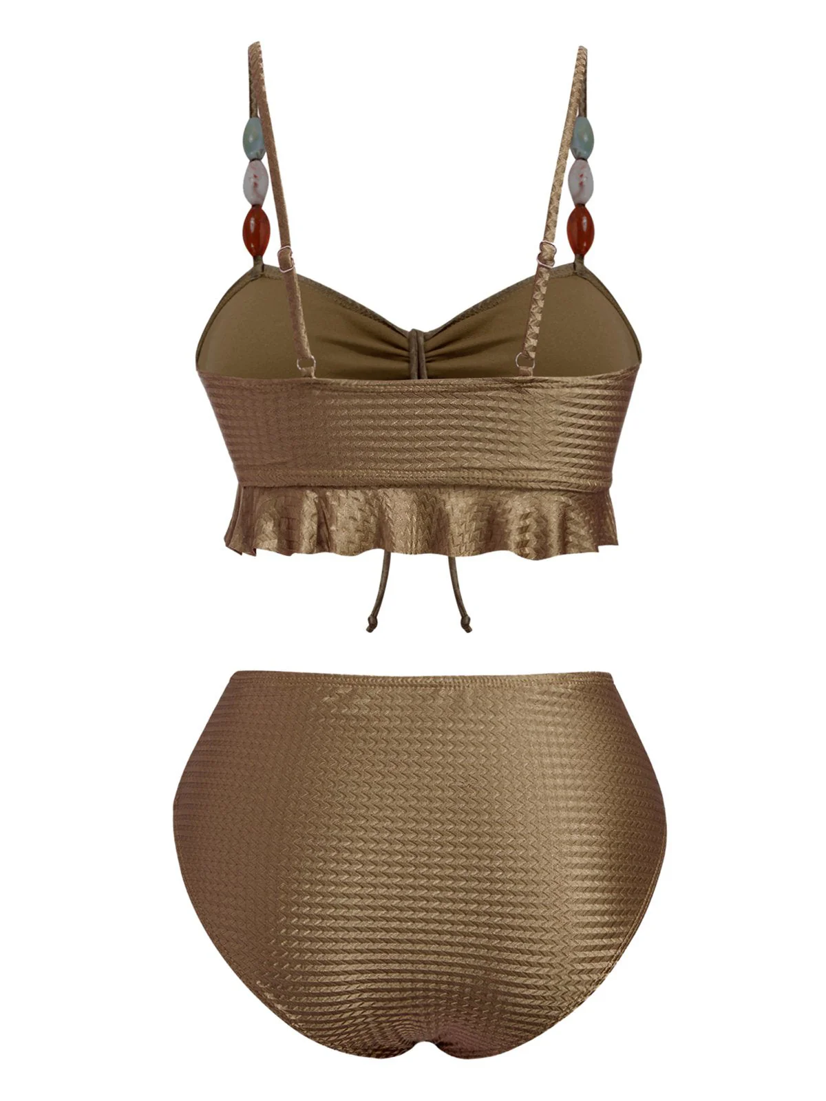 1950er Strukturiert Stoff Farbig Steine Bikini Set - Image 5