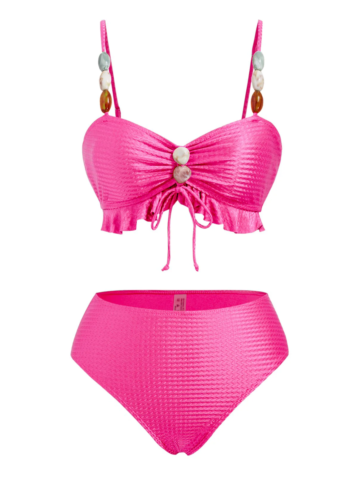 1950er Strukturiert Stoff Farbig Steine Bikini Set - Image 7