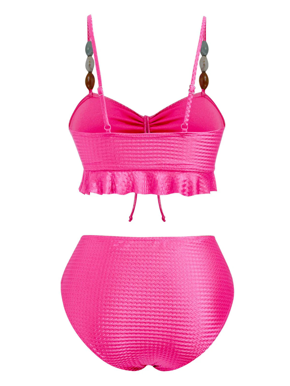 1950er Strukturiert Stoff Farbig Steine Bikini Set - Image 8