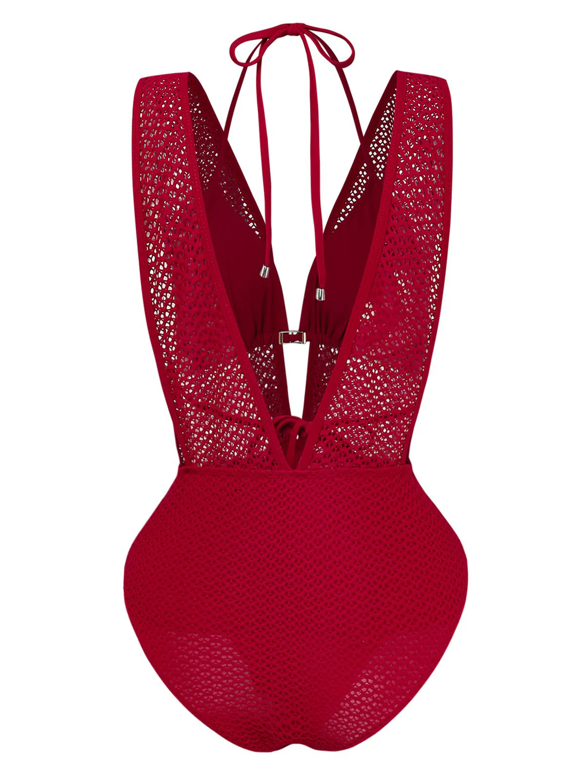 1950er Tief V-Ausschnitt Häkel Netz Halter Bademode - Image 3