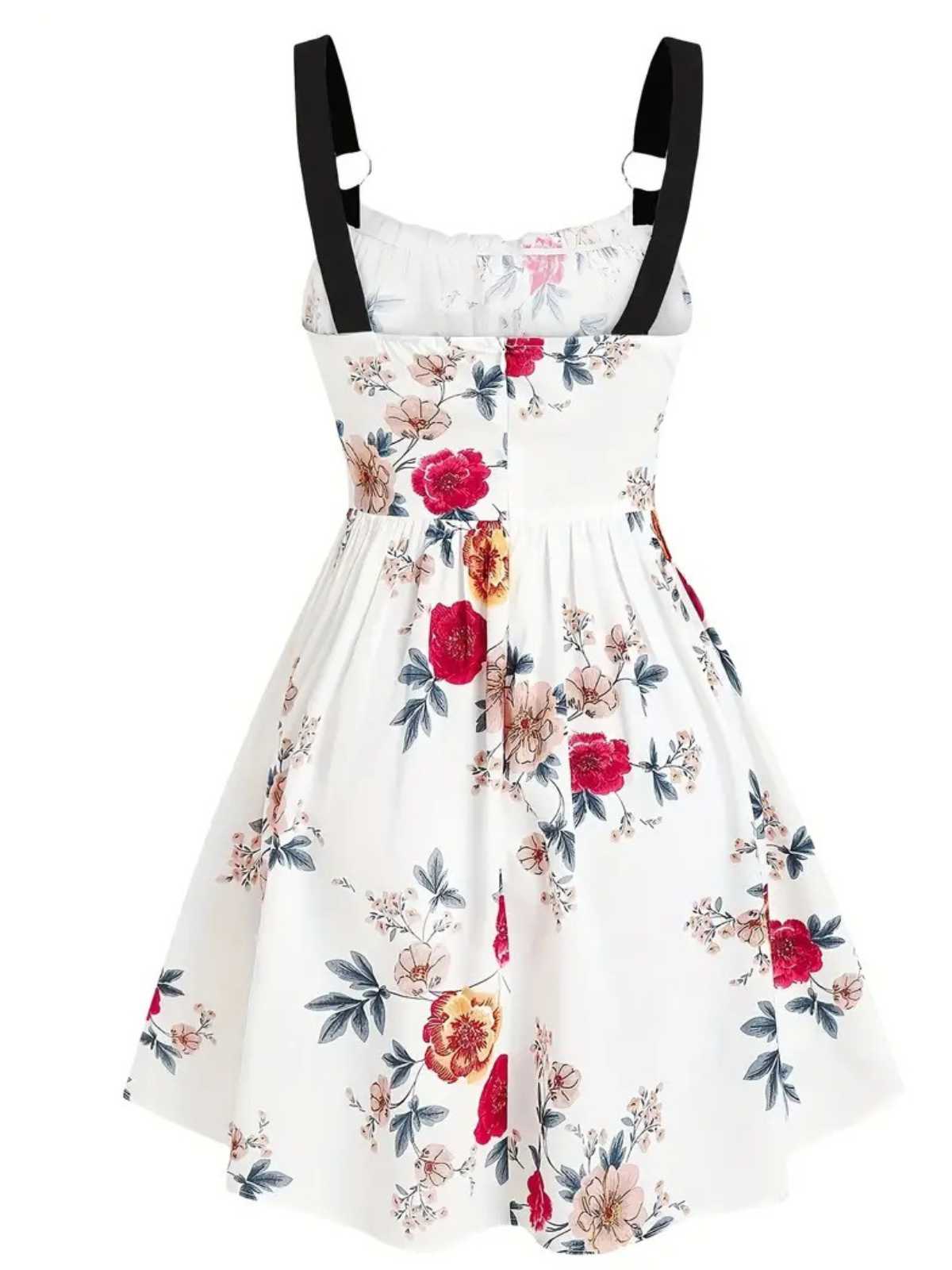 1950er Träger Blumen Schmetterlinge Schnürung Korsett Kleid - Image 11